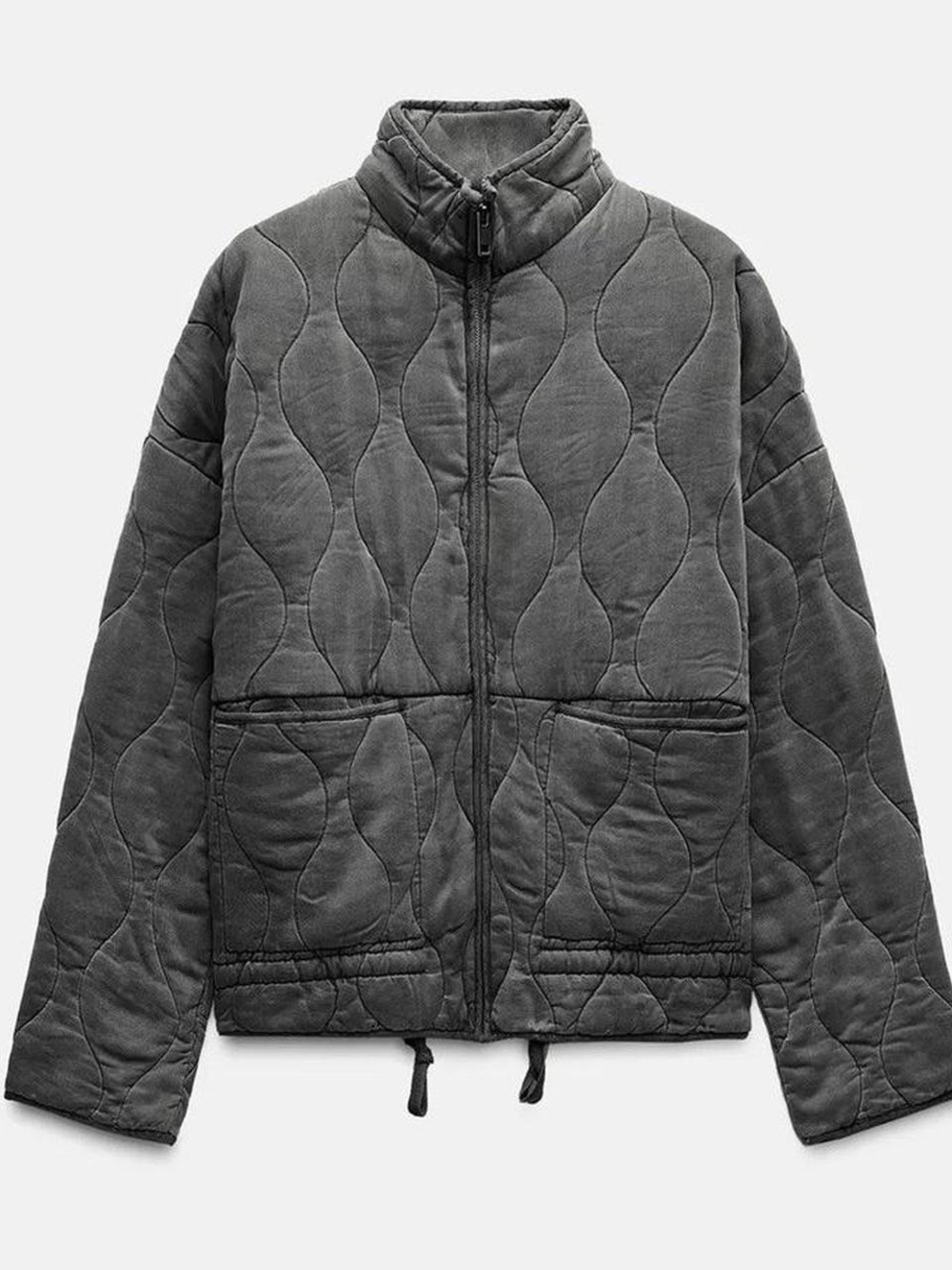 Zara Quilted Jacket - Gray & Black